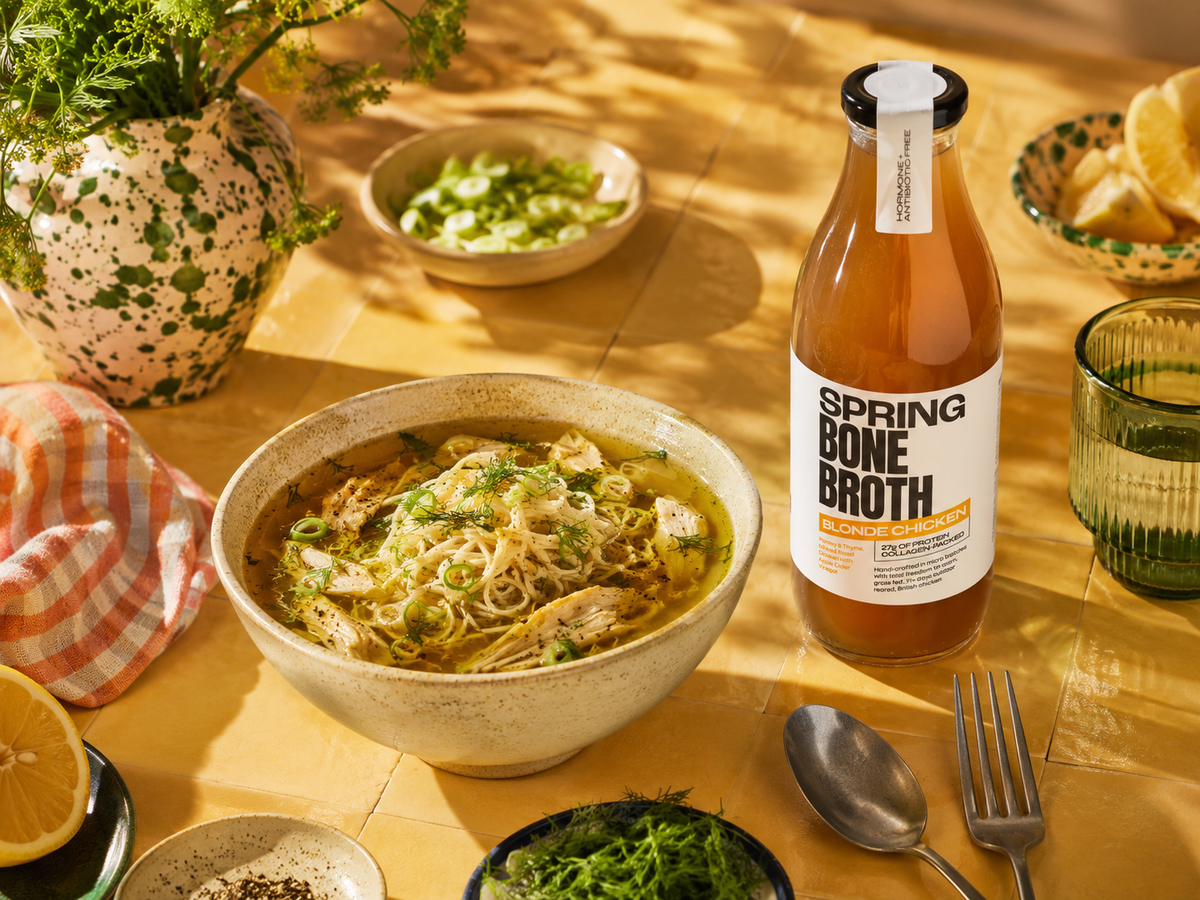 Golden Chicken & Dill Noodle Broth